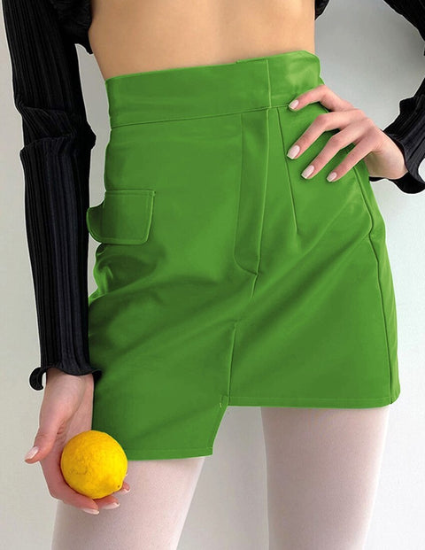 New Autumn Winter Matte Irregular High Waisted A-line Skirt CODE: KAR1686