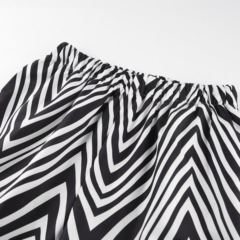 Autumn Elegant Long Sleeve Shirt Casual High Waist Zebra Print Pant 2 Piece Set CODE: KAR1687