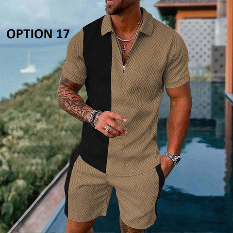 Summer Short Sleeve Polo Shirt and shorts Suit two-Piece Set CODE: KAR1695