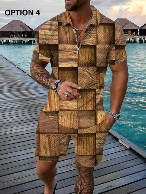 Summer Short Sleeve Polo Shirt and shorts Suit two-Piece Set CODE: KAR1695