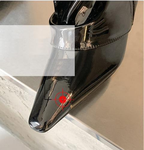 New High Heel Mid-High Tube Long Black Straight Pointed Toe Knight Boot CODE: KAR1699