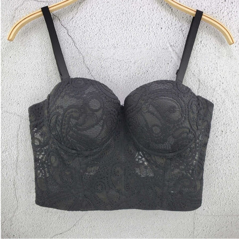 Sexy Push Up Bustier Inner Camisole Tube Vest Lace Short Corset CODE: KAR1701