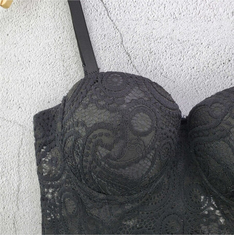 Sexy Push Up Bustier Inner Camisole Tube Vest Lace Short Corset CODE: KAR1701