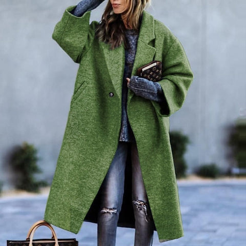 Autumn Plaid Long-sleeved Winter Long Coat CODE: KAR1706
