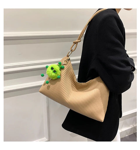New Fashion Casual Striped Pleated Stylish Shoulder Bag CODE: KAR1720