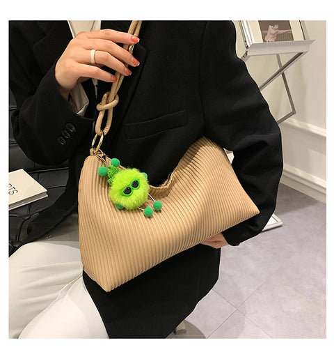New Fashion Casual Striped Pleated Stylish Shoulder Bag CODE: KAR1720