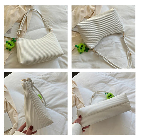 New Fashion Casual Striped Pleated Stylish Shoulder Bag CODE: KAR1720