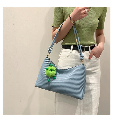New Fashion Casual Striped Pleated Stylish Shoulder Bag CODE: KAR1720