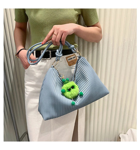 New Fashion Casual Striped Pleated Stylish Shoulder Bag CODE: KAR1720