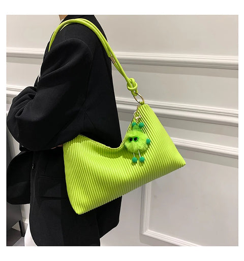 New Fashion Casual Striped Pleated Stylish Shoulder Bag CODE: KAR1720