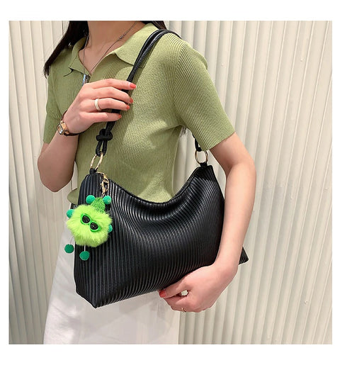 New Fashion Casual Striped Pleated Stylish Shoulder Bag CODE: KAR1720