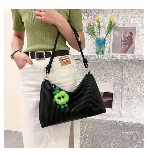 New Fashion Casual Striped Pleated Stylish Shoulder Bag CODE: KAR1720