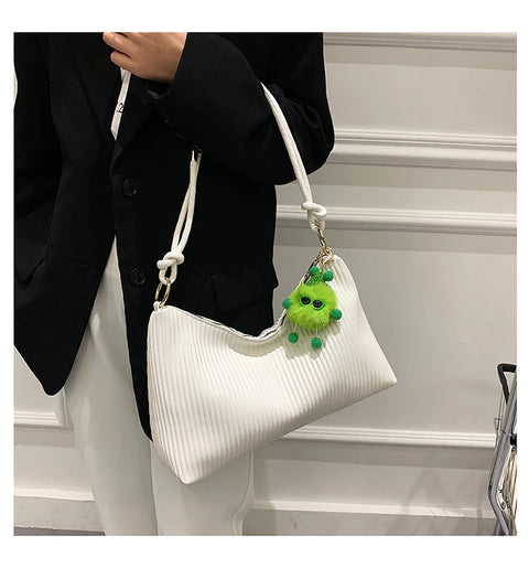 New Fashion Casual Striped Pleated Stylish Shoulder Bag CODE: KAR1720