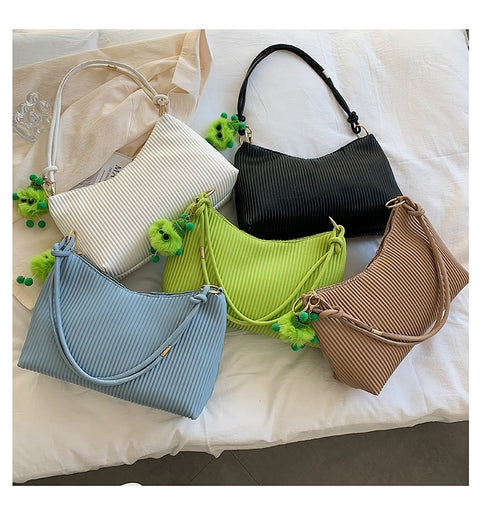 New Fashion Casual Striped Pleated Stylish Shoulder Bag CODE: KAR1720