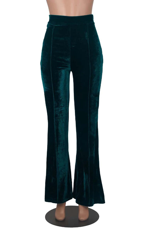Autumn Winter Velour Flared Bell Bottom High Waist Pant CODE: KAR1730