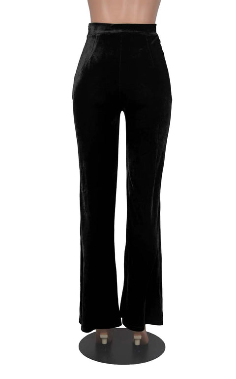 Autumn Winter Velour Flared Bell Bottom High Waist Pant CODE: KAR1730