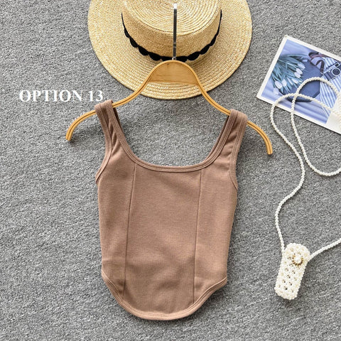Sexy Camsole Fashion Solid Color Crop Tank Top CODE: KAR1732