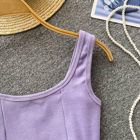 Sexy Camsole Fashion Solid Color Crop Tank Top CODE: KAR1732