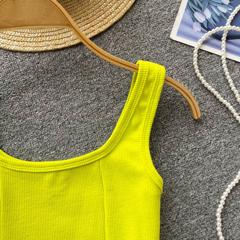Sexy Camsole Fashion Solid Color Crop Tank Top CODE: KAR1732