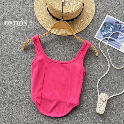 Sexy Camsole Fashion Solid Color Crop Tank Top CODE: KAR1732