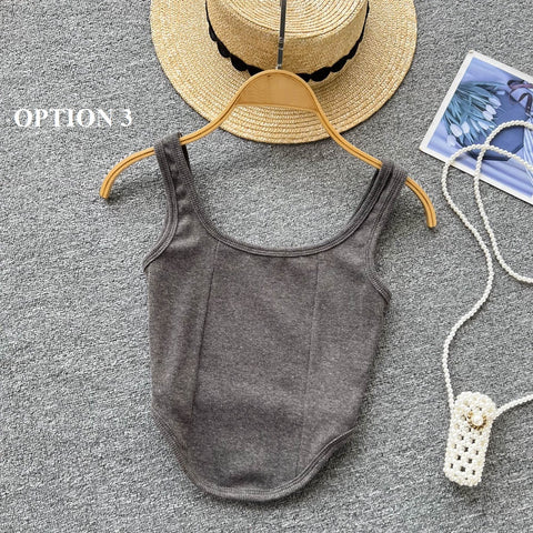 Sexy Camsole Fashion Solid Color Crop Tank Top CODE: KAR1732