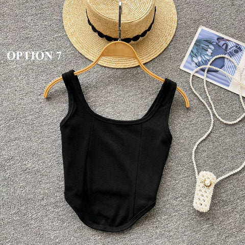 Sexy Camsole Fashion Solid Color Crop Tank Top CODE: KAR1732