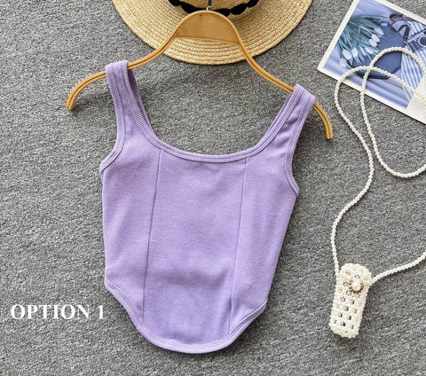 Sexy Camsole Fashion Solid Color Crop Tank Top CODE: KAR1732