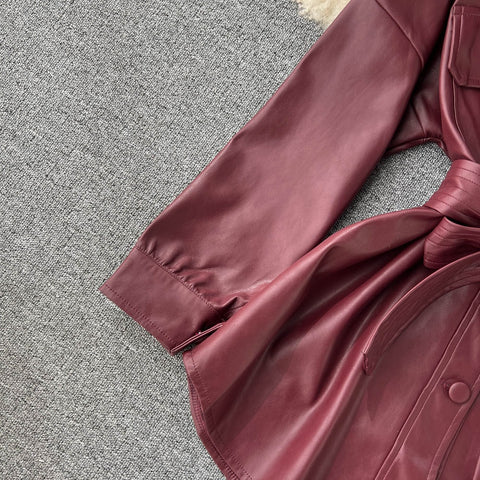 New Fashion  Belt Waist Long-sleeved Single Breasted Jacket CODE: KAR1736