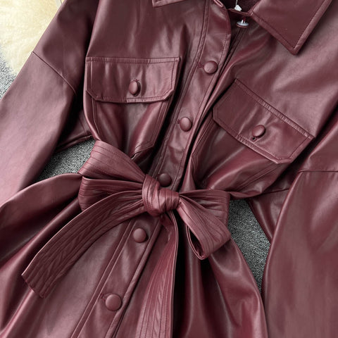 New Fashion  Belt Waist Long-sleeved Single Breasted Jacket CODE: KAR1736