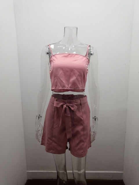 Summer Fashion Elegant Inside Vest Top Blazer and High Waist Short 3piece Set CODE: KAR1738