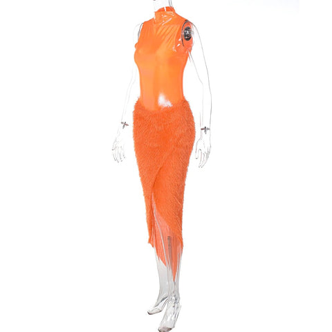 Autumn Party Bodysuit Midi Skirt Two Piece Set CODE: KAR1756