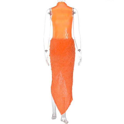 Autumn Party Bodysuit Midi Skirt Two Piece Set CODE: KAR1756