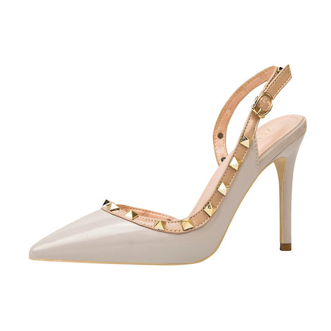 Sexy Slim Rivet Pointed Toe Studded Pumps Heels CODE: KAR1757