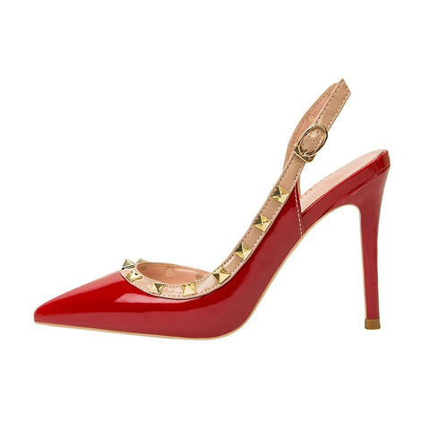 Sexy Slim Rivet Pointed Toe Studded Pumps Heels CODE: KAR1757