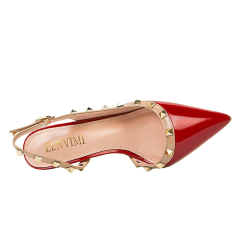 Sexy Slim Rivet Pointed Toe Studded Pumps Heels CODE: KAR1757