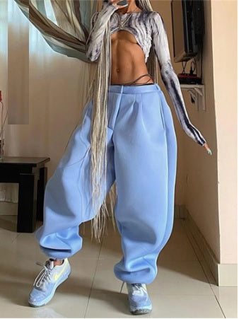 New High Waist Pockets Baggy Parachute Pants CODE: KAR1763