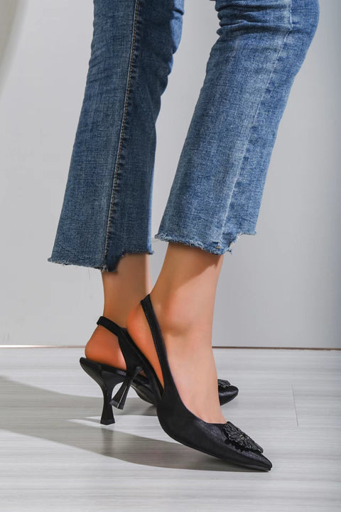 New fashion summer butterfly knot elegant sexy pointed toe high thin heels CODE: KAR1770
