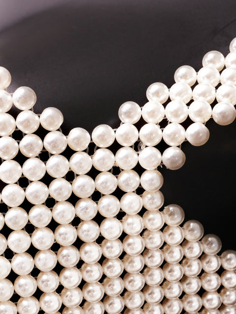 New Fashion High Street Deep Pearl Vest White Sleeveless Sexy Crop Top CODE: KAR1774