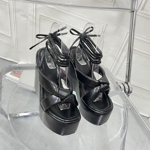 New Wedges Lace up High Thick Bottom Platform Gladiator Sandal CODE: KAR1787