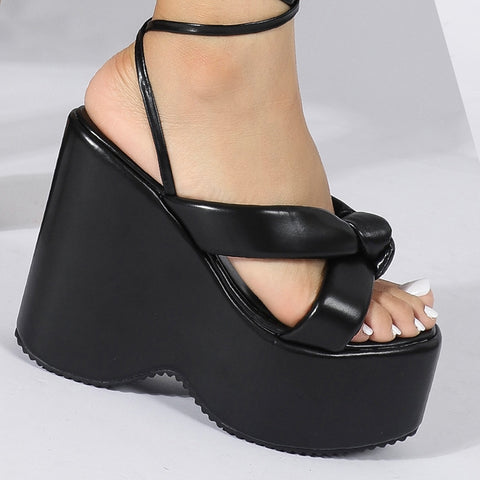 New Wedges Lace up High Thick Bottom Platform Gladiator Sandal CODE: KAR1787