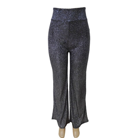 New Sparkle Metallic Feel High Waist Long Wide Leg Pants CODE: KAR1791