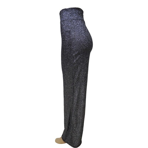 New Sparkle Metallic Feel High Waist Long Wide Leg Pants CODE: KAR1791
