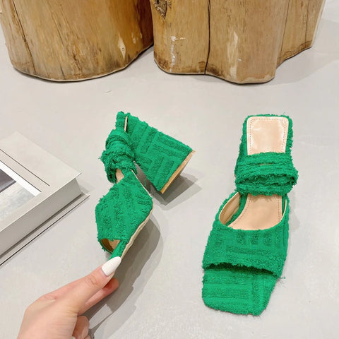 Summer Ankle Strap Square Toe High Heels CODE: KAR1792