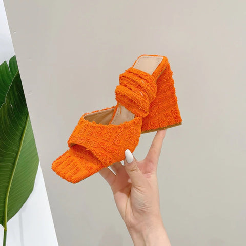 Summer Ankle Strap Square Toe High Heels CODE: KAR1792
