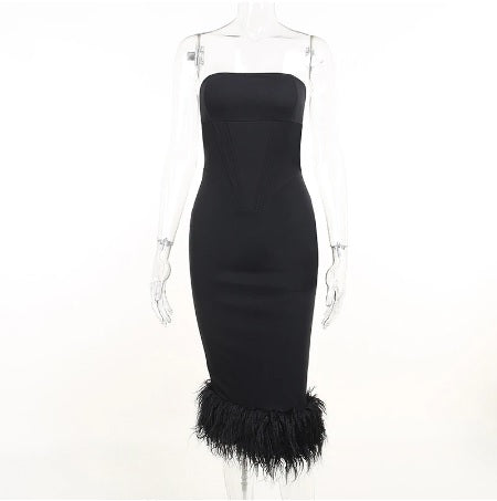 Sexy Strapless Bodycon Bandage Long Dress CODE: KAR1794