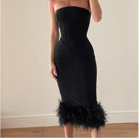Sexy Strapless Bodycon Bandage Long Dress CODE: KAR1794