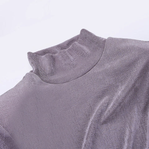 Autumn Solid Color Tight Long Sleeve High Neck Knit Bottoming Dress CODE: KAR1795