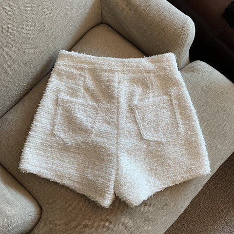 Autumn Winter Elegant High Waist Tweed Shorts CODE: KAR1802