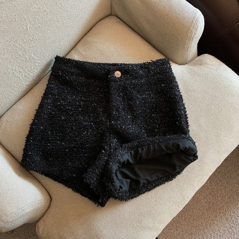 Autumn Winter Elegant High Waist Tweed Shorts CODE: KAR1802