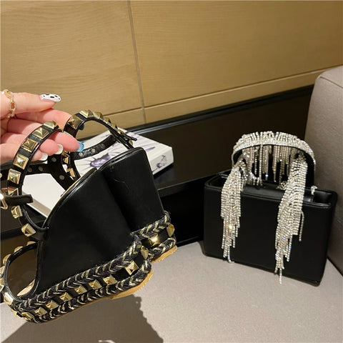 New Buckle Strap Metal Rattan Weave Platform Wedges High Heel Sandals CODE: KAR1806